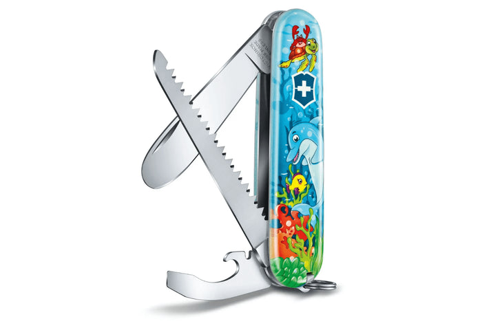 Couteau suisse pour enfant My First Victorinox édition animaux motif dauphin 84mm 9 fonctions