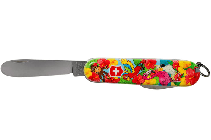 Couteau suisse pour enfant My First Victorinox édition animaux motif perroquet 84mm 9 fonctions