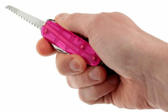 Couteau suisse pour enfant My First Victorinox rose translucide 84mm 9 fonctions