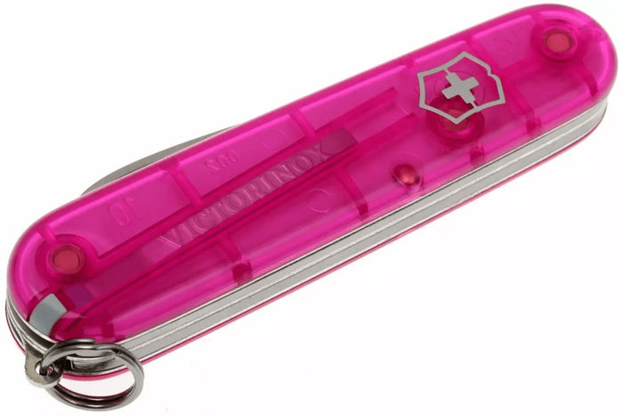 Couteau suisse pour enfant My First Victorinox rose translucide 84mm 9 fonctions