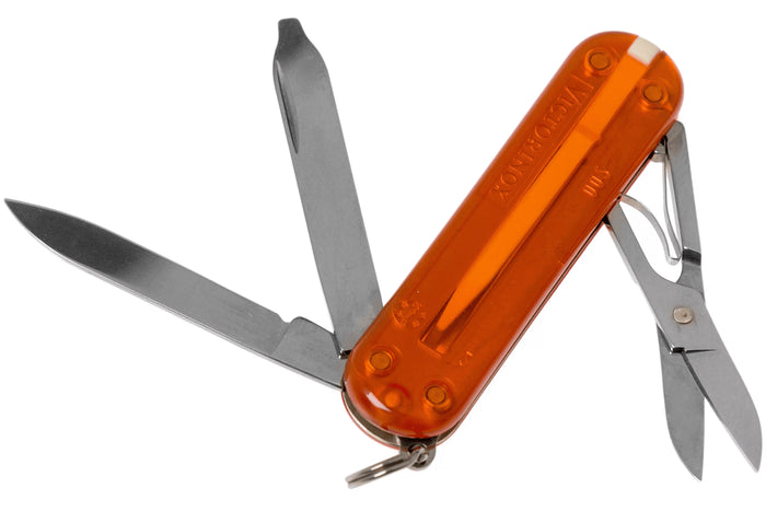 Couteau suisse Victorinox Classic SD Colors Translucide Fire Opal 58mm 7 fonctions