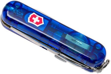 Couteau suisse Victorinox Signature Lite bleu translucide 58mm 7 fonctions