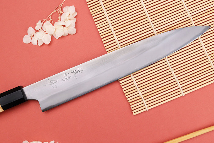 Couteau sujihiki 24cm japonais artisanal Naoki Mazaki WS2 poli