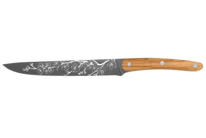 Couteau tranchelard Deejo Sakura 20cm manche en bois d'olivier