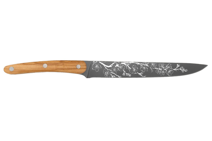 Couteau tranchelard Deejo Sakura 20cm manche en bois d'olivier