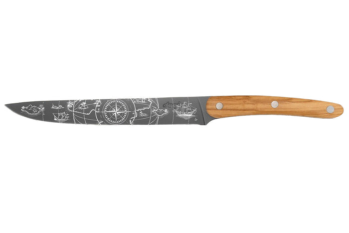 Couteau tranchelard Deejo Saporem Mundi 20cm manche en bois d'olivier