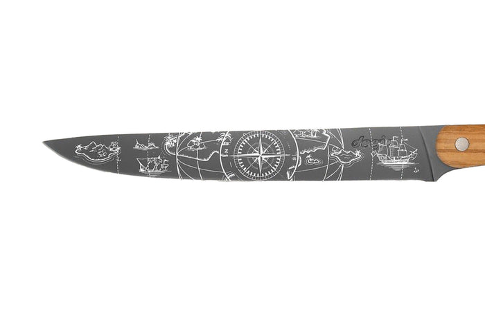 Couteau tranchelard Deejo Saporem Mundi 20cm manche en bois d'olivier