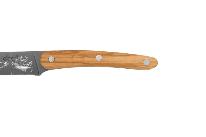 Couteau tranchelard Deejo Saporem Mundi 20cm manche en bois d'olivier
