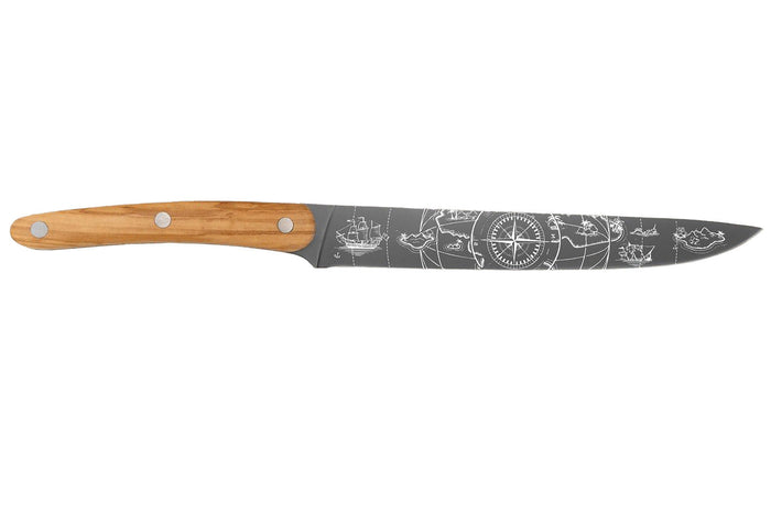 Couteau tranchelard Deejo Saporem Mundi 20cm manche en bois d'olivier