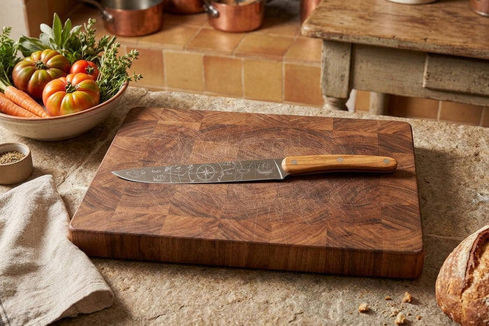 Couteau tranchelard Deejo Saporem Mundi 20cm manche en bois d'olivier