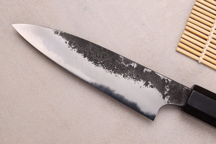 Couteau universel 12cm japonais artisanal Naoki Mazaki WS2 Black Nashiji