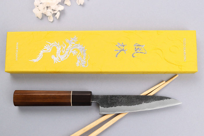 Couteau universel 12cm japonais artisanal Yuzo Black Nashiji