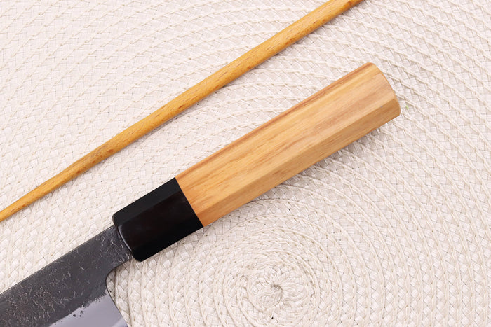 Couteau universel 13,5cm japonais artisanal Hinoura Mutsumi Ajikataya Black Nashiji