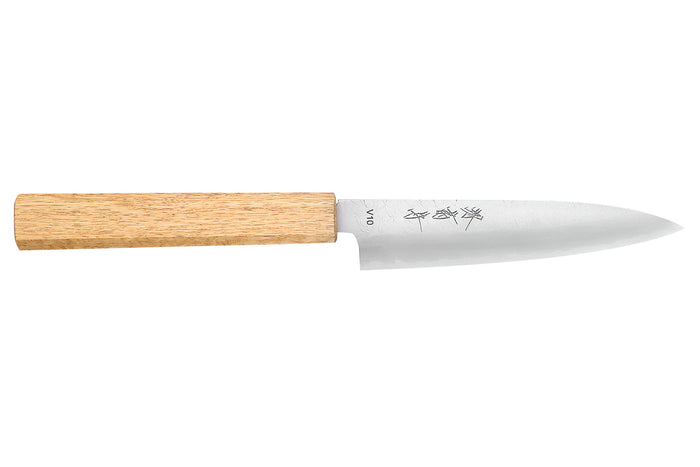 Couteau universel 13,5cm japonais artisanal Sakai Kikumori TS10 en chêne