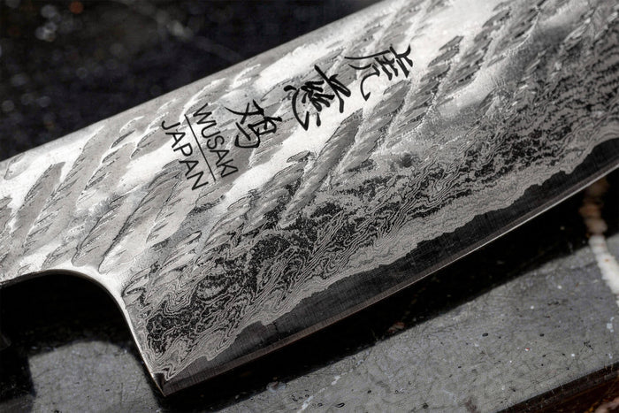 Couteau universel 13,5cm japonais artisanal Wusaki Kuronawa G3 damas