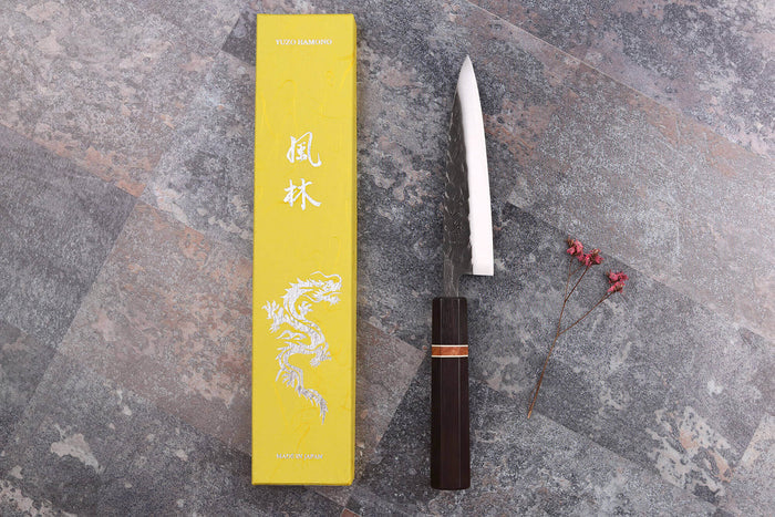 Couteau universel 13,5cm japonais artisanal Yuzo Black SLD ébène et cognassier