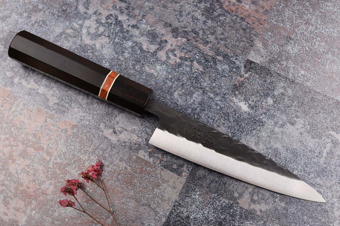 Couteau universel 13,5cm japonais artisanal Yuzo Black SLD ébène et cognassier