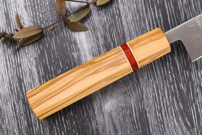 Couteau universel 13,5cm japonais artisanal Yuzo SLD olivier et sequoia