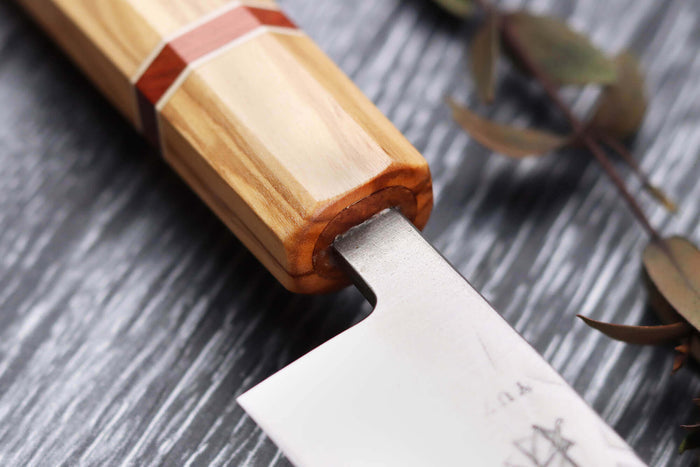 Couteau universel 13,5cm japonais artisanal Yuzo SLD olivier et sequoia