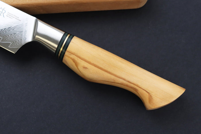 Couteau universel 13,5cm Ryda Knives ST650 Damas et manche en olivier
