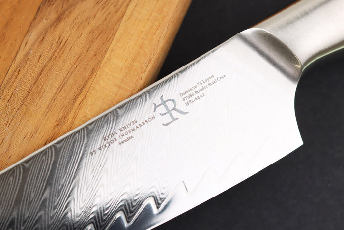 Couteau universel 13,5cm Ryda Knives ST650 Damas et manche en olivier