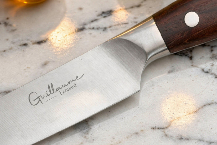Couteau universel 13cm Guillaume Leonard Cuistot en acier inoxydable et bois de santal rouge