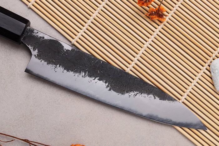 Couteau universel 15cm japonais artisanal Naoki Mazaki WS2 Black Nashiji