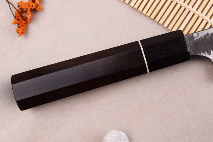 Couteau universel 15cm japonais artisanal Naoki Mazaki WS2 Black Nashiji