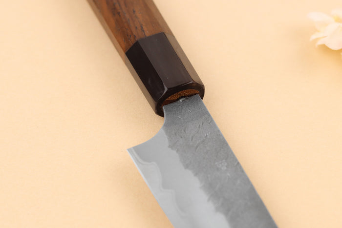 Couteau universel 15cm japonais artisanal Nigara Hamono Tsuchime AS manche en noyer