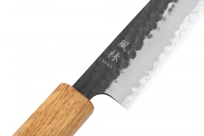 Couteau universel 15cm japonais artisanal Yuzo Black AS chêne brûlé