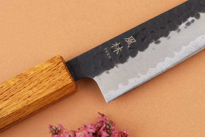 Couteau universel 15cm japonais artisanal Yuzo Black AS chêne brûlé
