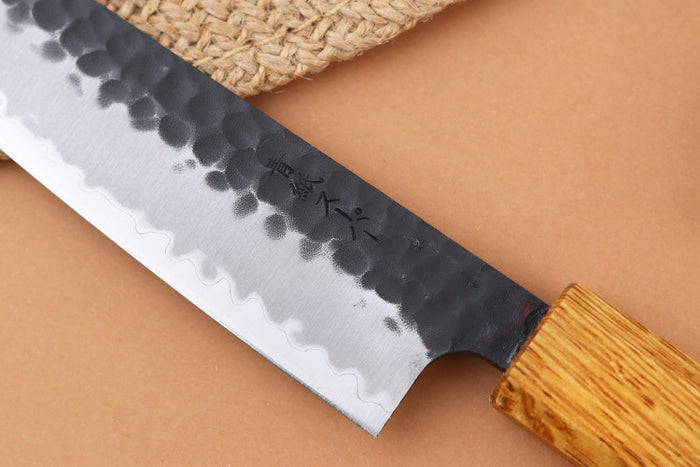 Couteau universel 15cm japonais artisanal Yuzo Black AS chêne brûlé