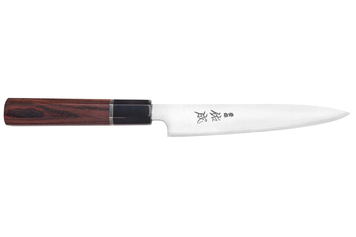 Couteau universel 16,5cm japonais artisanal Sukenari SG2 San Maï manche en bois de rose