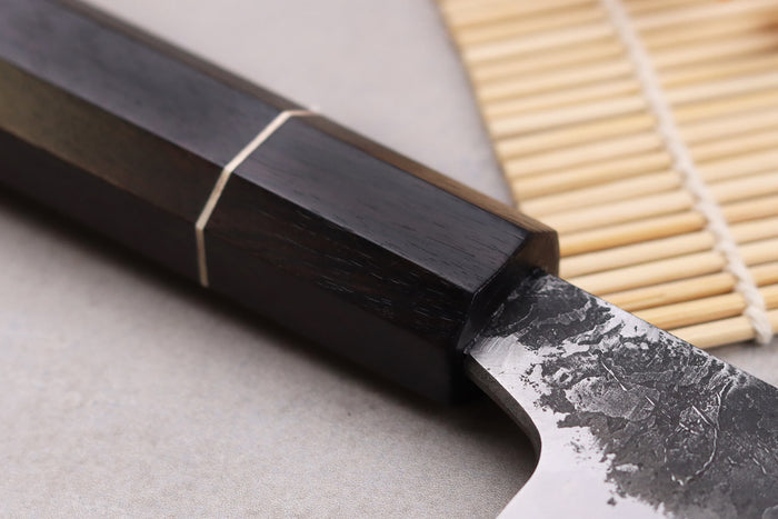 Couteau universel 18cm japonais artisanal Naoki Mazaki WS2 Black Nashiji