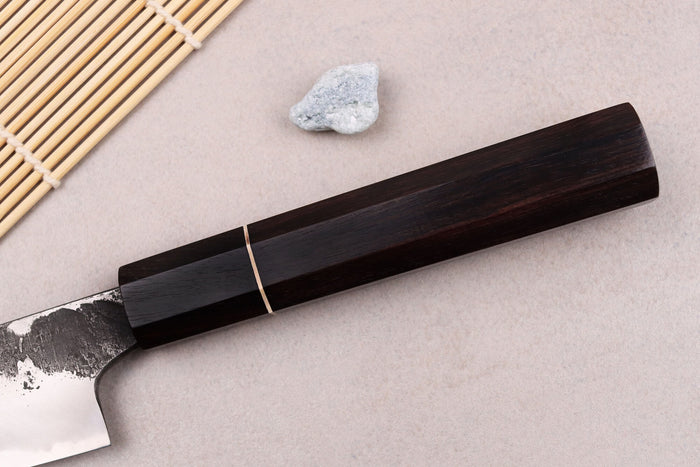 Couteau universel 18cm japonais artisanal Naoki Mazaki WS2 Black Nashiji