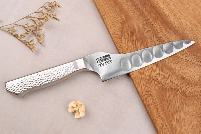 Couteau universel alvéolé dos courbé japonais Glestain Home Series 14cm