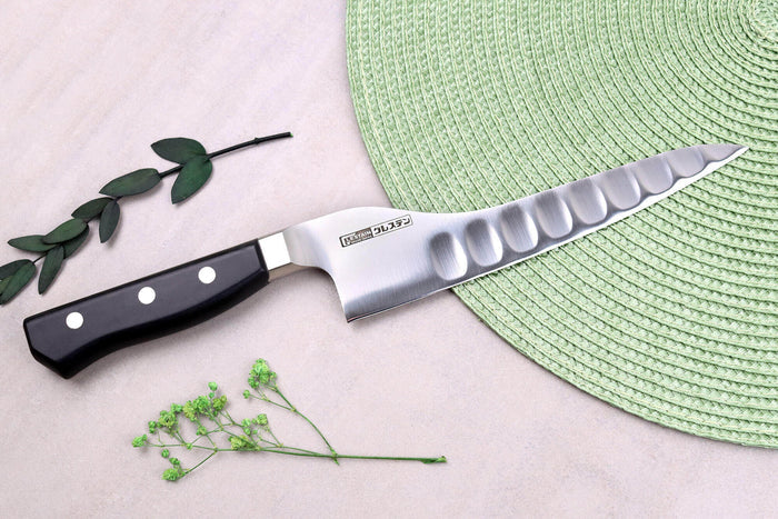 Couteau universel alvéolé dos courbé japonais Glestain K Series 18cm