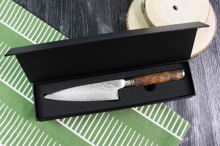 Couteau universel japonais artisanal forgé Takeshi Saji R2 Tsuchime 13cm