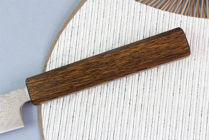 Couteau universel japonais artisanal Wusaki Unagi AUS10 damas 14cm manche chêne