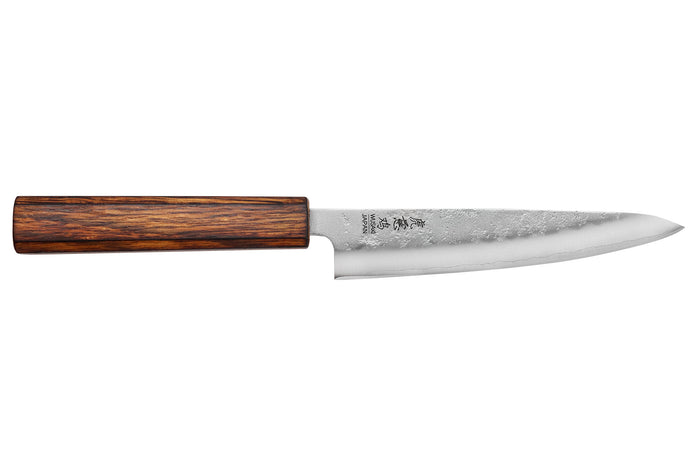 Couteau universel japonais artisanal Wusaki Yoshi G3 chêne 14cm