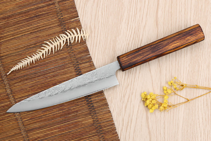 Couteau universel japonais artisanal Wusaki Yoshi G3 chêne 14cm
