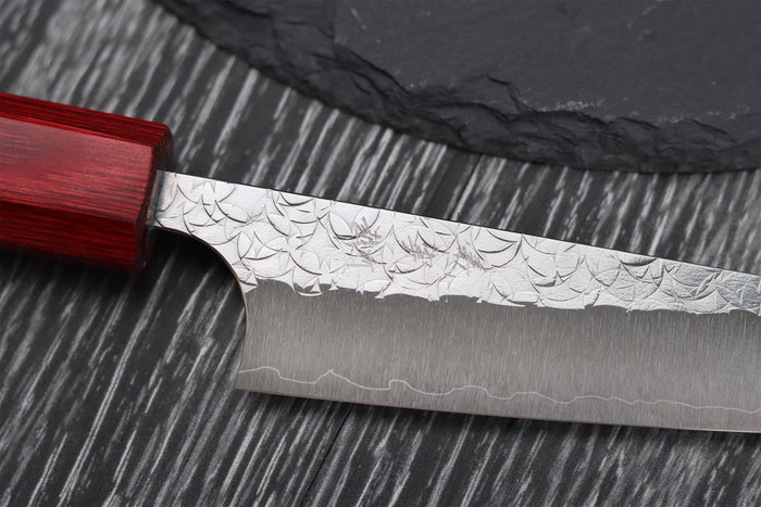 Couteau universel japonais artisanal Yoshimi Kato Minamo SG2 Tsuchime 12cm