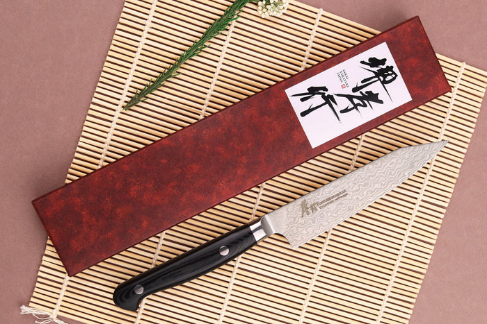 Couteau universel kiritsuke 12cm japonais Sakai Takayuki Coreless Damascus