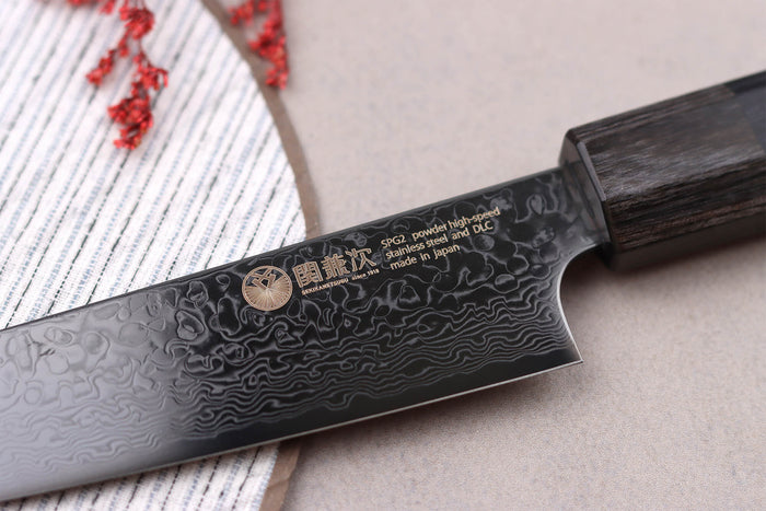 Couteau universel kiritsuke japonais Kanetsugu Zuiun Kiwami revêtement DLC 15cm