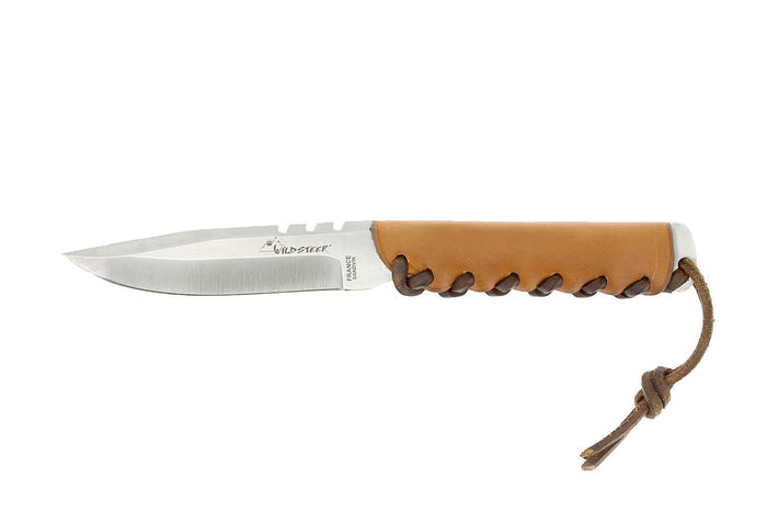 Couteau Wildsteer Baby Wild BWI0101 lame 9cm manche cuir gold + étui en cuir assorti