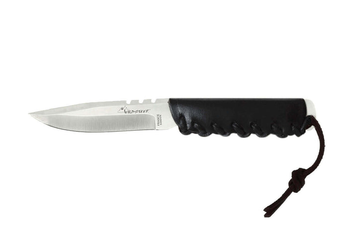 Couteau Wildsteer Baby Wild BWI0103 lame 9cm manche cuir noir + étui en cuir assorti