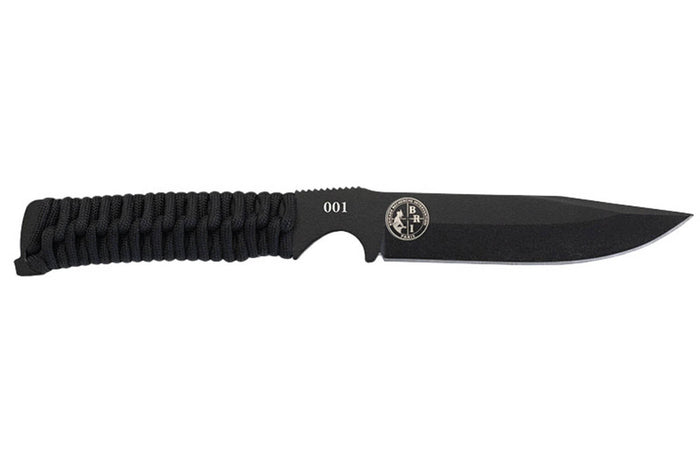 Couteau Wildsteer BRI BRI3113 lame noire 10,5cm manche paracorde noir + étui Kydex