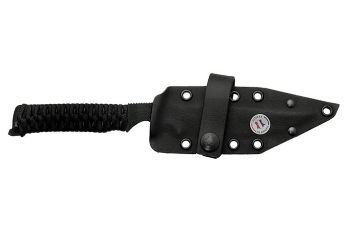 Couteau Wildsteer BRI BRI3113 lame noire 10,5cm manche paracorde noir + étui Kydex