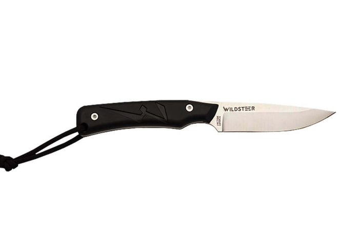 Couteau Wildsteer Troll TRO0113 lame 8,5cm manche tactiprène noir + étui en Kydex