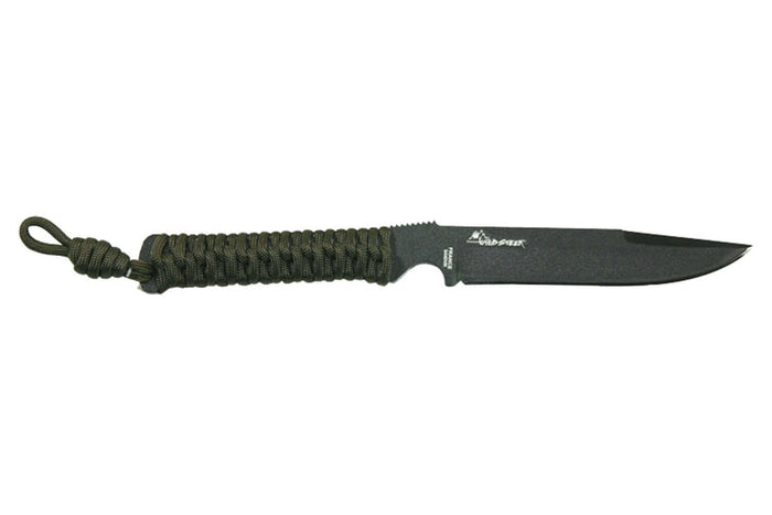 Couteau Wildsteer Wild Tech4 XL WT4XL3112 lame noire 11,5cm manche paracorde Kaki + étui en POM